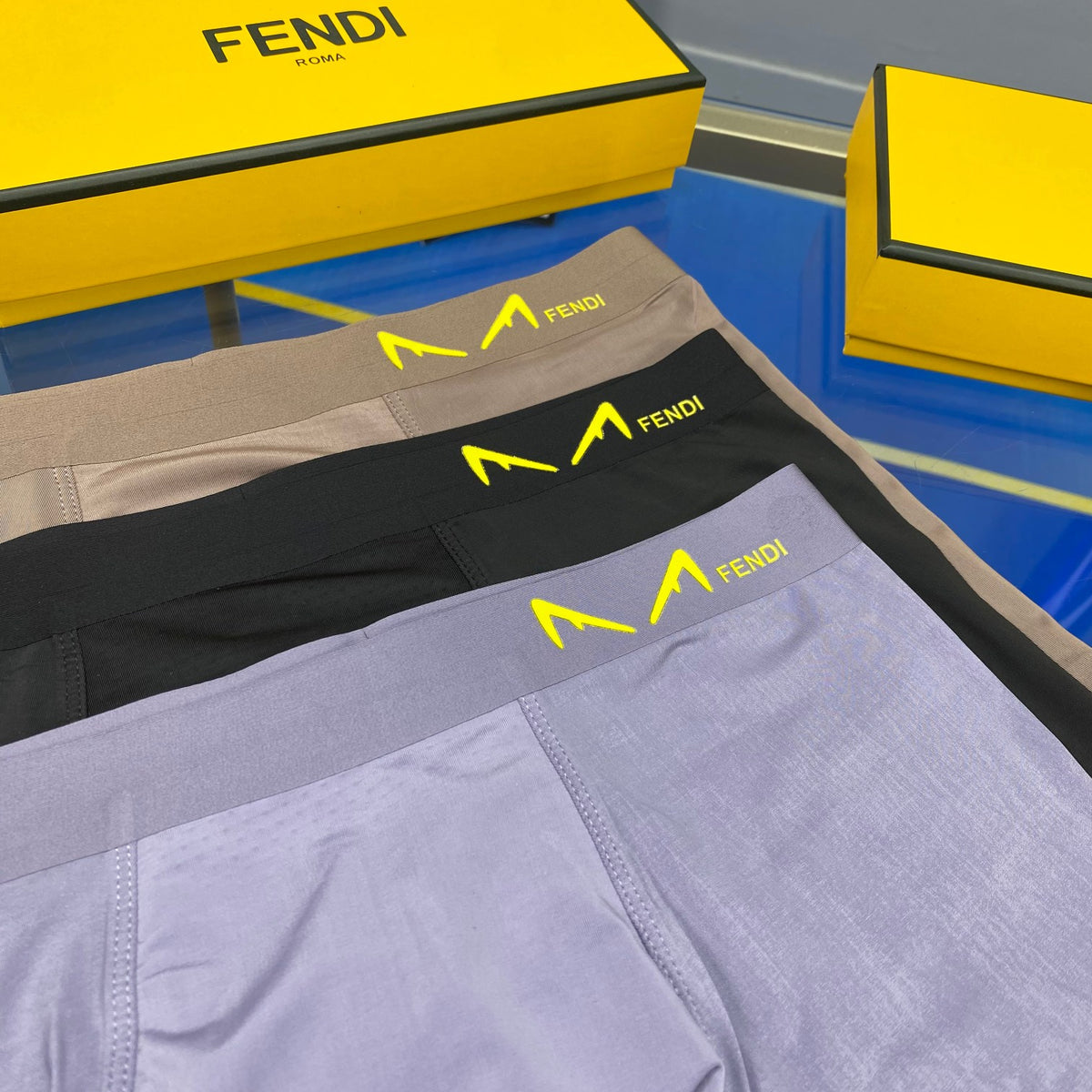 Fendi Cotton Men's Boxer Briefs - 3-Piece Box