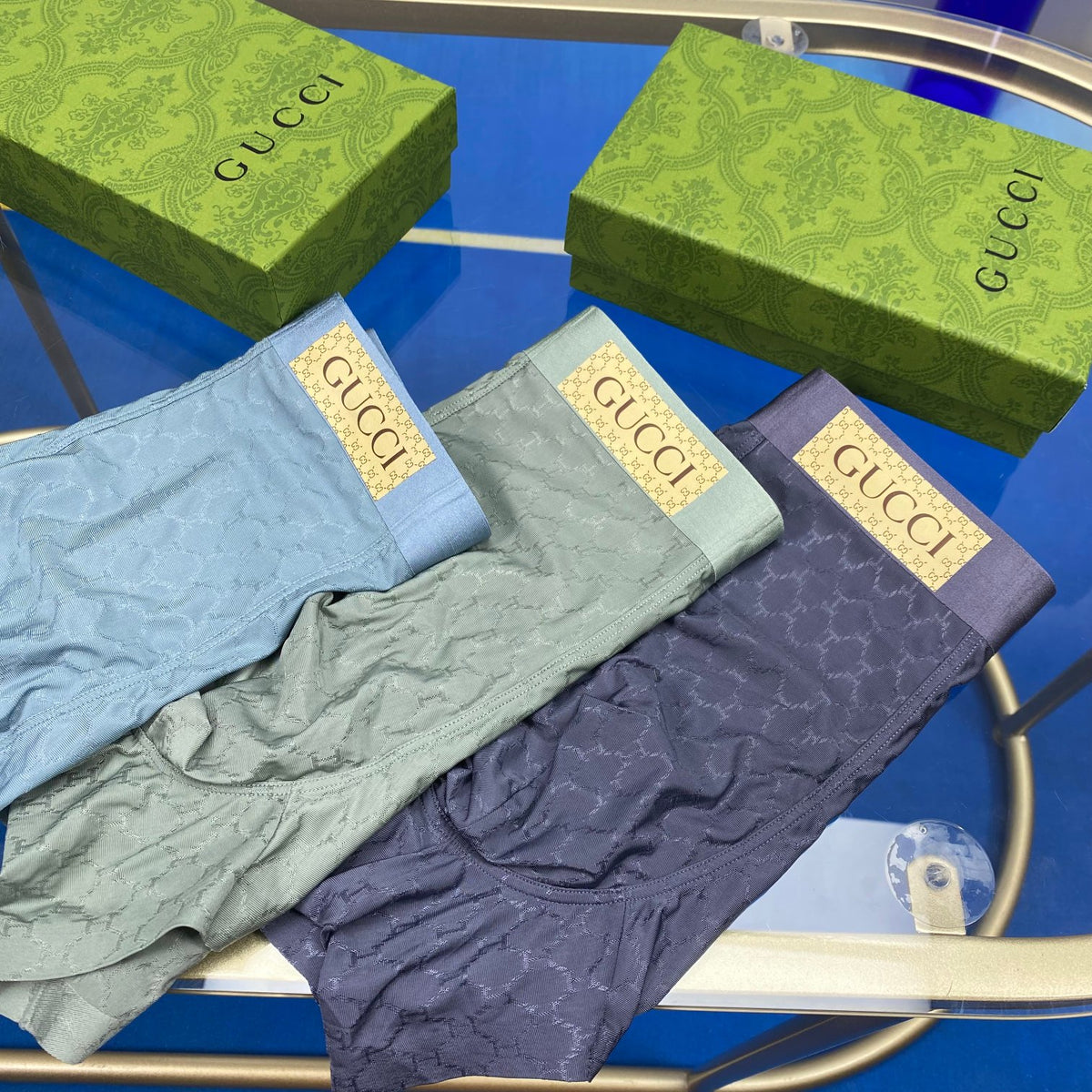 Gucci Visible Branded Waistband Or Emblem Details Men's Boxer Briefs - 3-Piece Box