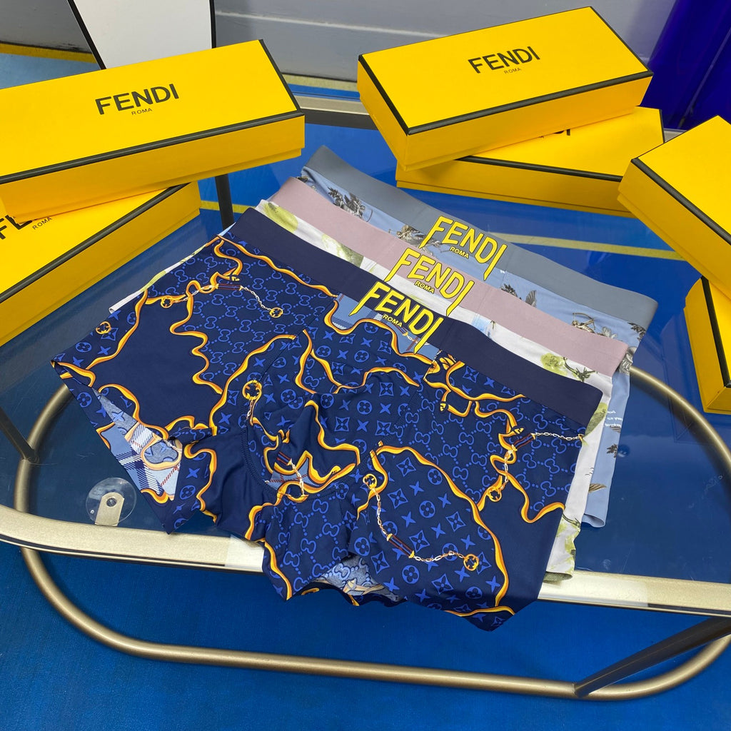 Fendi Ice-Silk Men's Boxer Briefs - 3-Piece Box