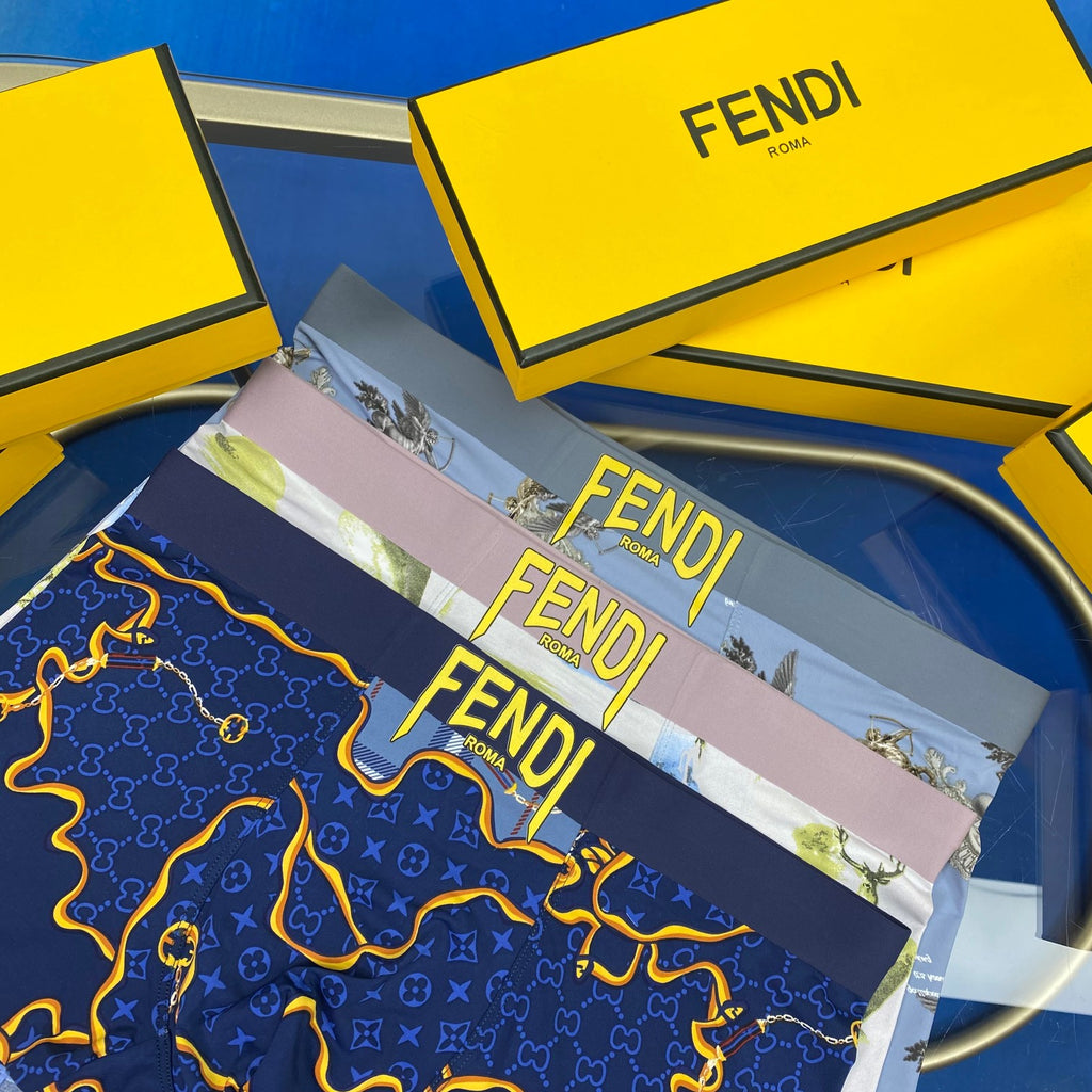 Fendi Ice-Silk Men's Boxer Briefs - 3-Piece Box