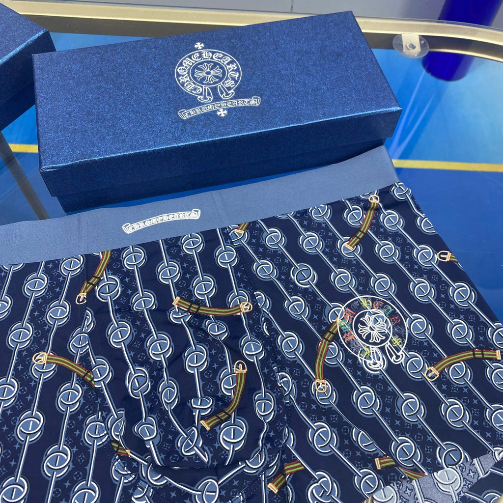 Chrome Hearts Cross-Inspired Graphics Men's Boxer Briefs - 3-Piece Box