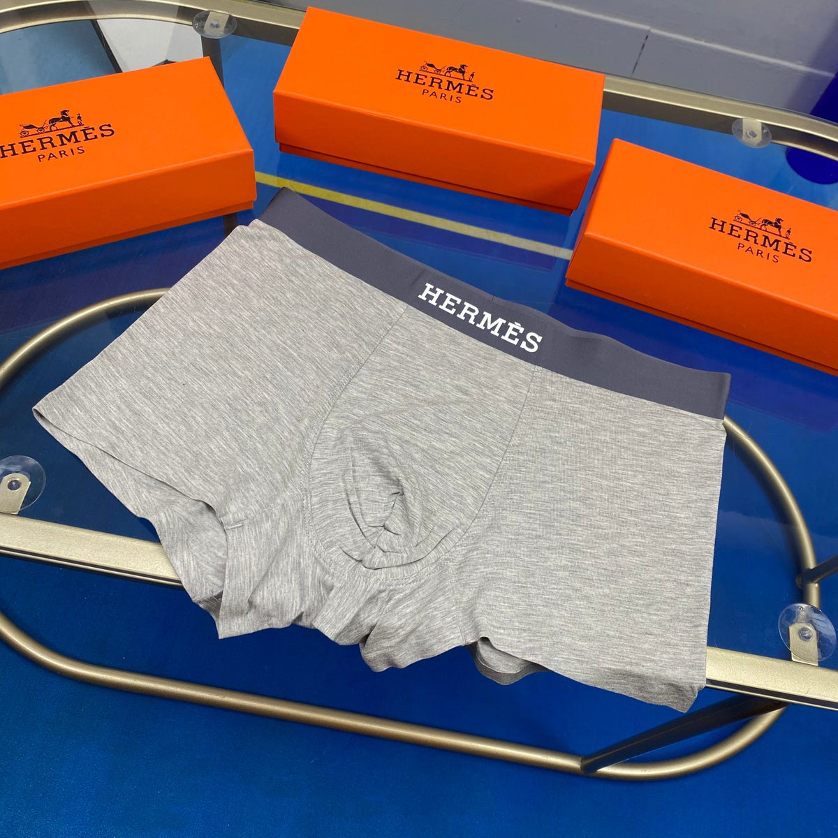 Hermes Modal Visible Colour, Waistband And Emblem Details Men's Boxer Briefs - 3-Piece Box