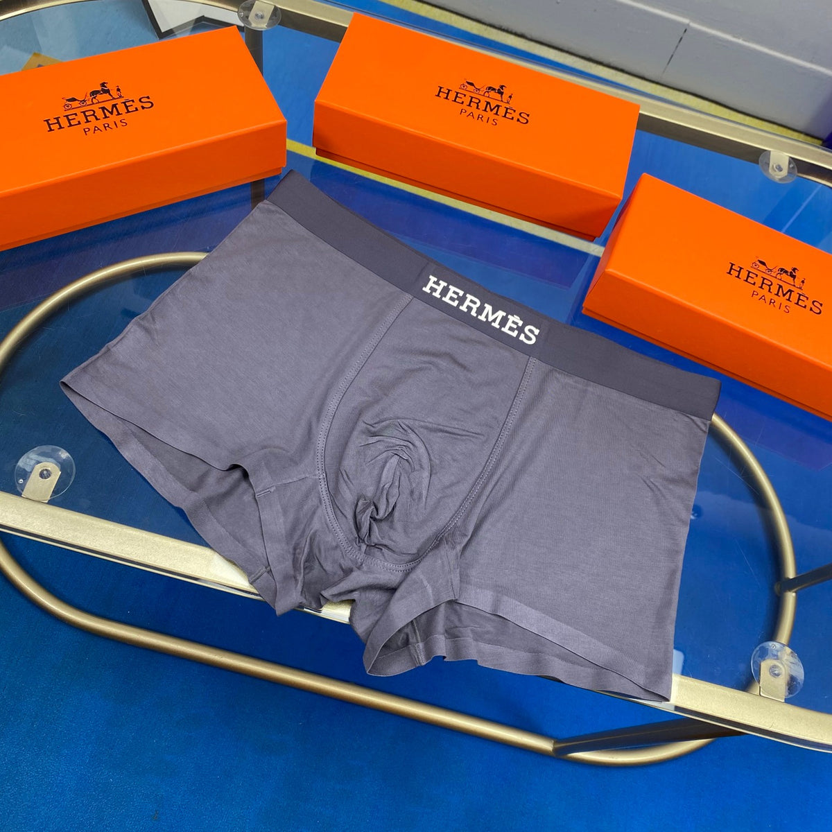 Hermes Modal Visible Colour, Waistband And Emblem Details Men's Boxer Briefs - 3-Piece Box