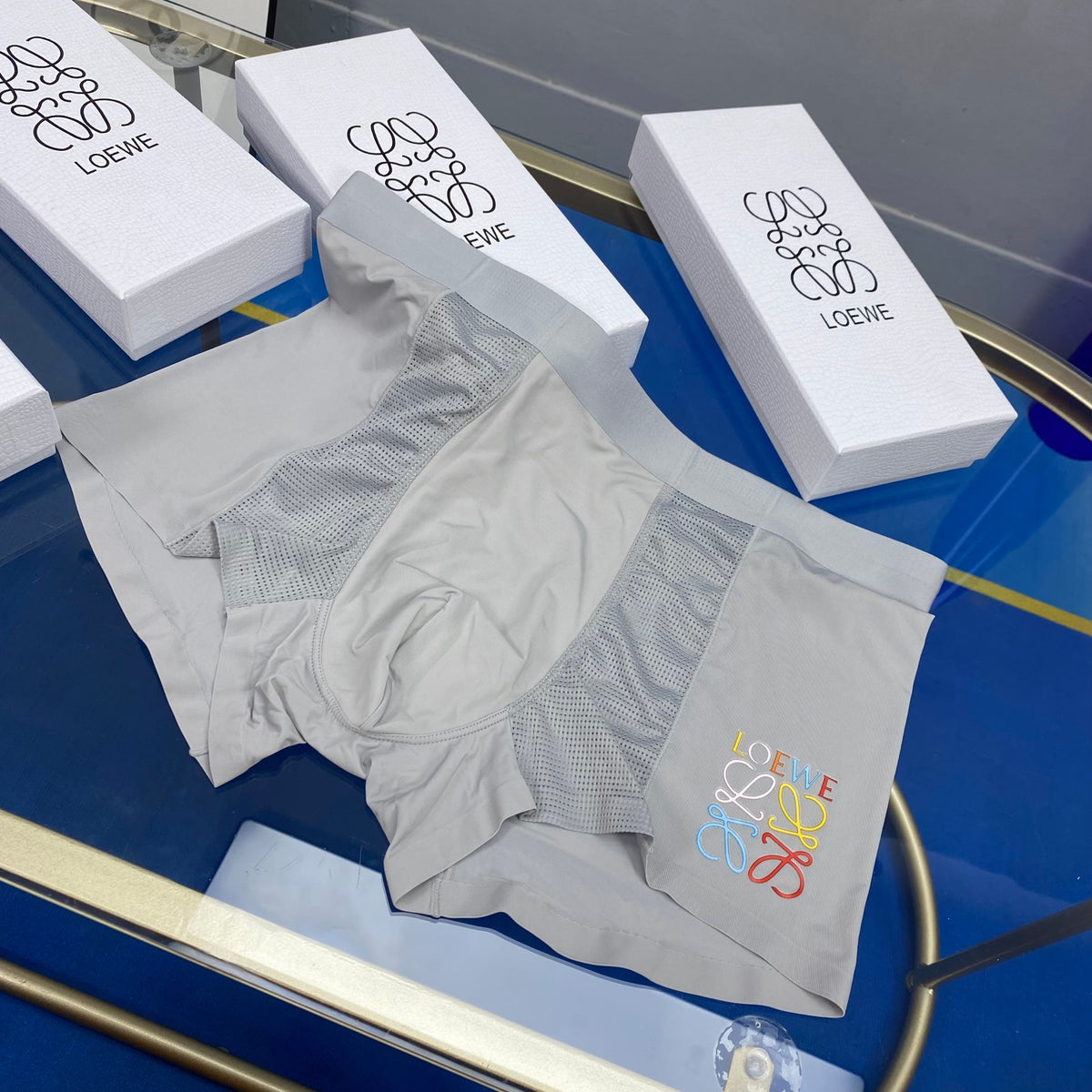 Unbranded Visible Waistband, Colour And Emblem Details Men's Boxer Briefs - 3-Piece Box