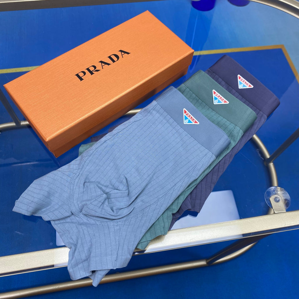 Prada Cotton Men's Boxer Briefs - 3-Piece Box
