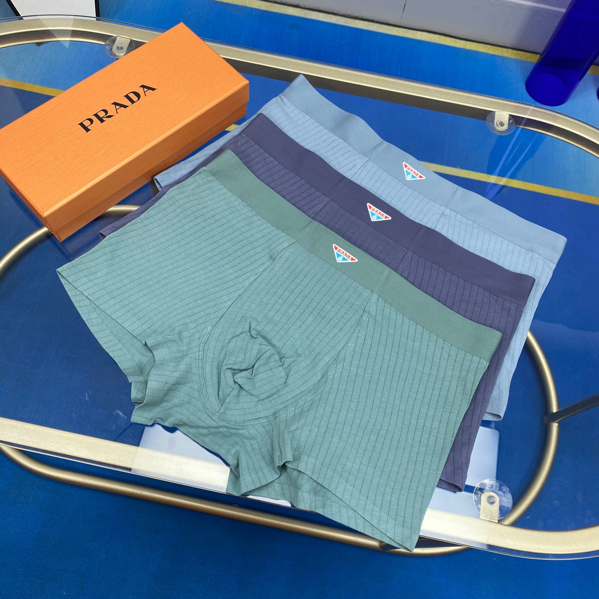 Prada Cotton Men's Boxer Briefs - 3-Piece Box