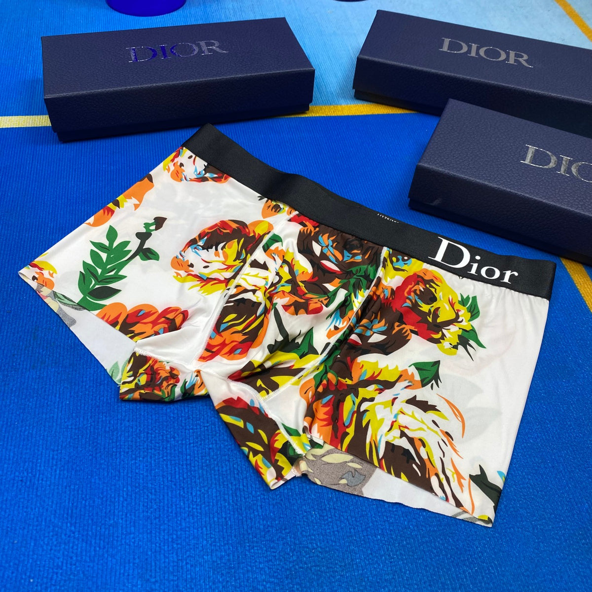 Dior Visible Colour, Waistband And Emblem Details Men's Boxer Briefs - 3-Piece Box