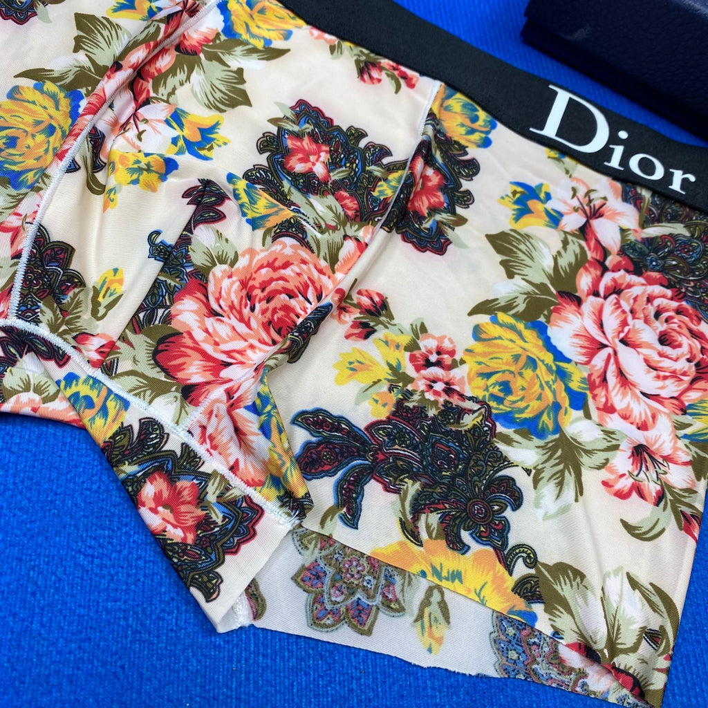 Dior Mixed Floral Prints And Tonal Waistbands Men's Boxer Briefs - 3-Piece Box