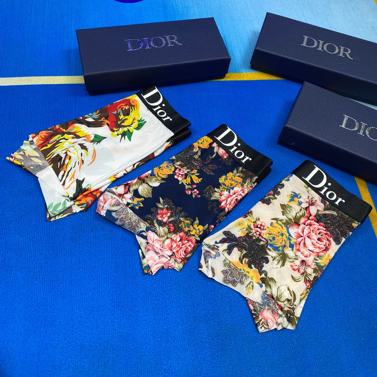 Dior Colourful Floral Prints Men's Boxer Briefs - 3-Piece Box