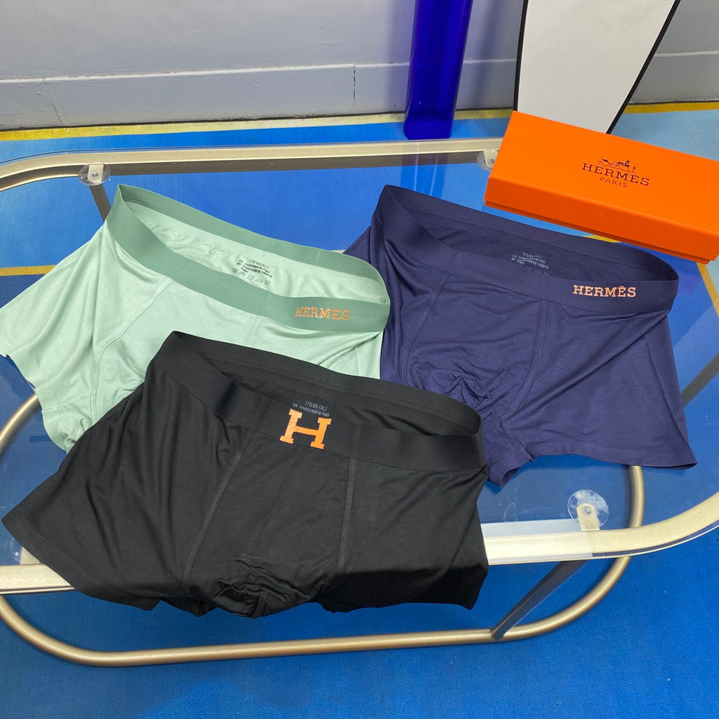 Hermes Prominent H Details Men's Boxer Briefs - 3-Piece Box