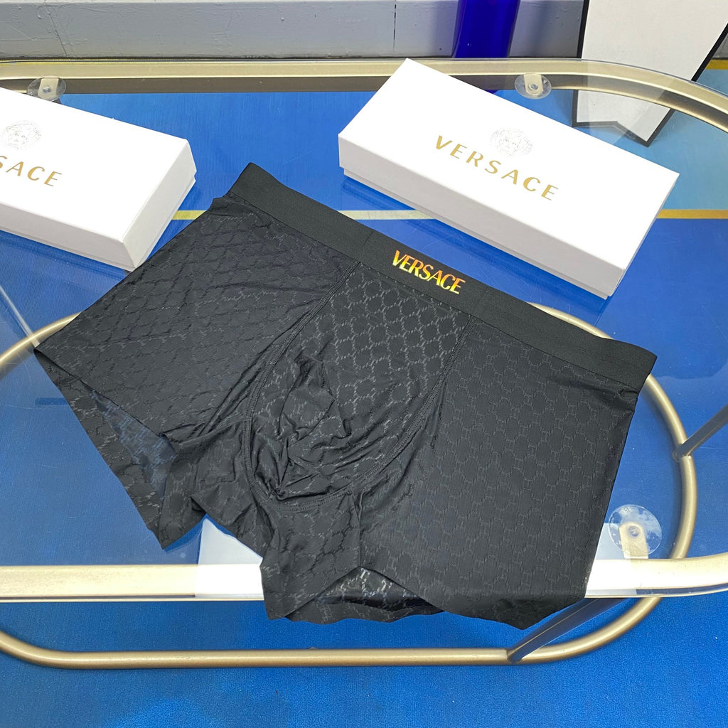 Versace Crest Graphics And Subtle Tonal Patterns Men's Boxer Briefs - 3-Piece Box