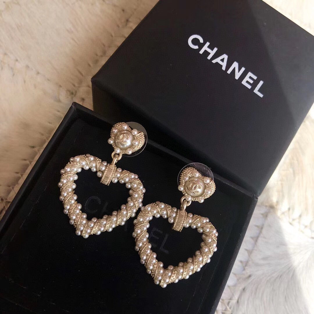 Letter Pearl-Detail Stud Earrings – Pearl Detail – Design 002 main product view