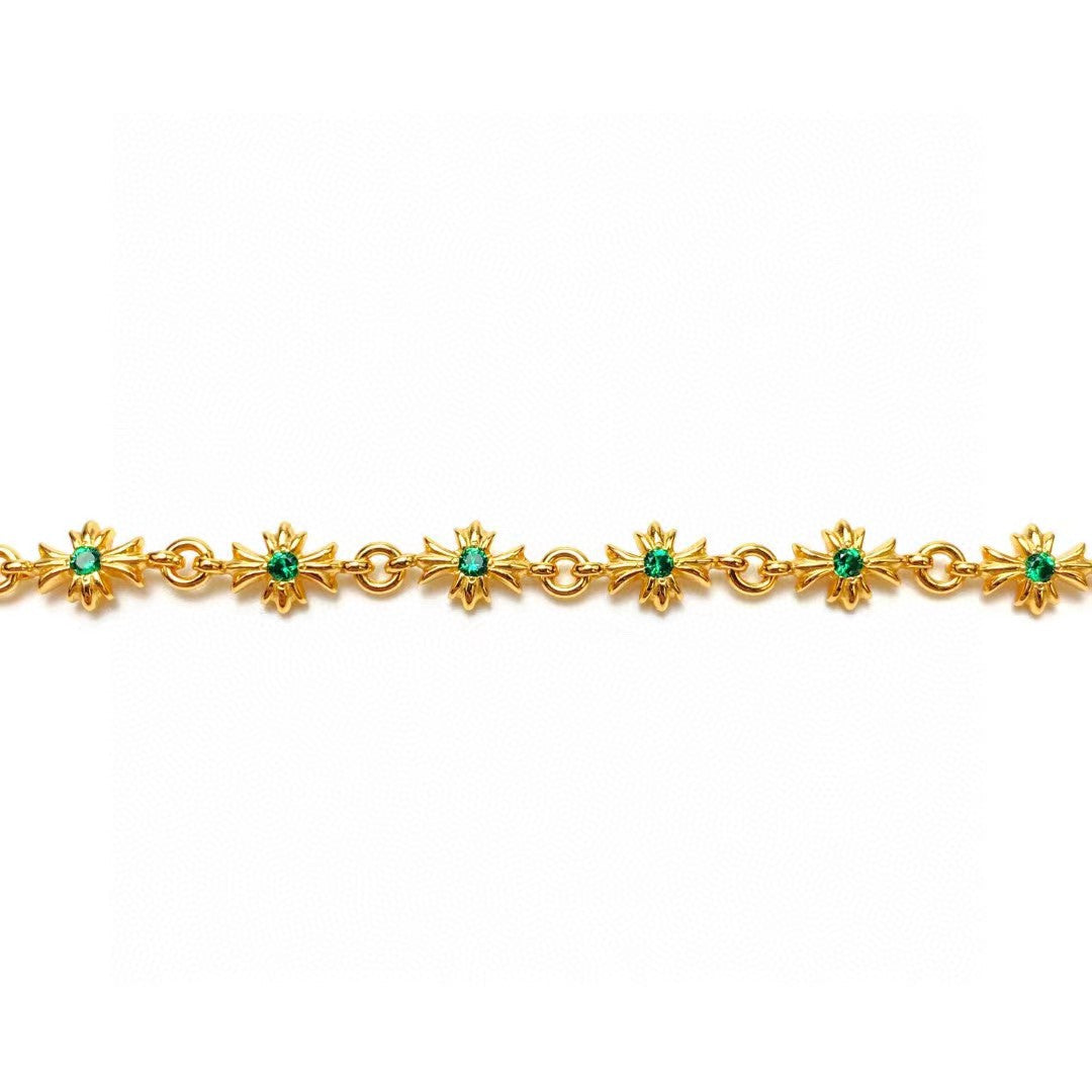 Cross Statement Bracelet in Antique Silver-Tone – Design 03 side detail