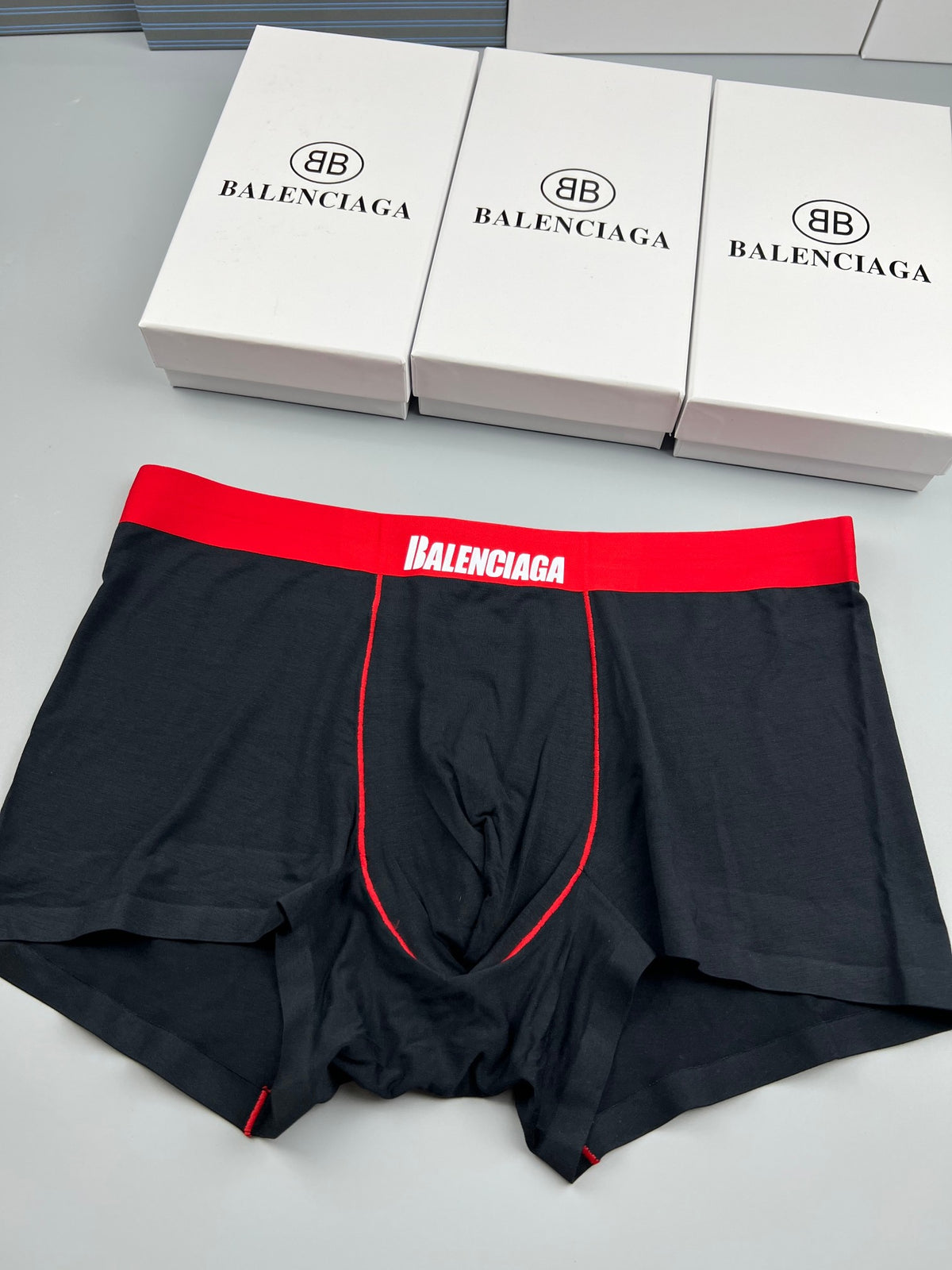 Balenciaga Contrast Logo Waistbands Men's Boxer Briefs - 3-Piece Box