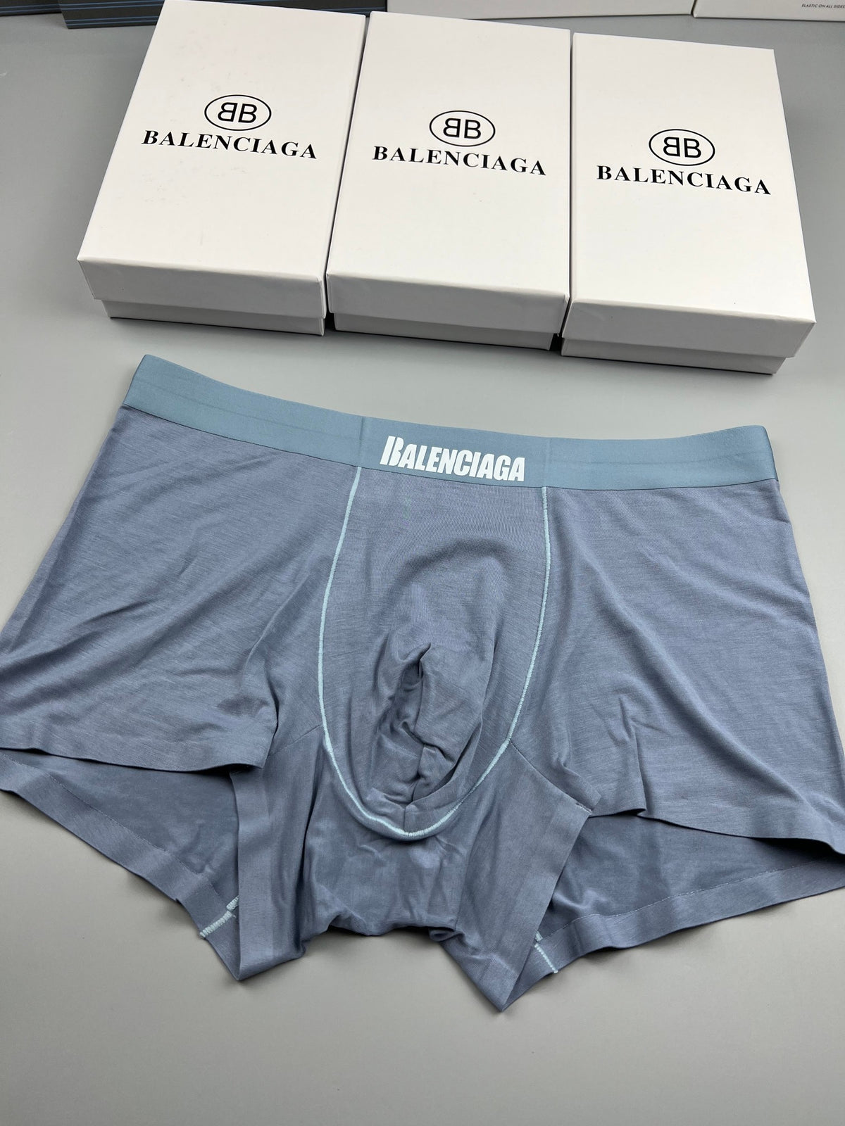 Balenciaga Contrast Logo Waistbands Men's Boxer Briefs - 3-Piece Box