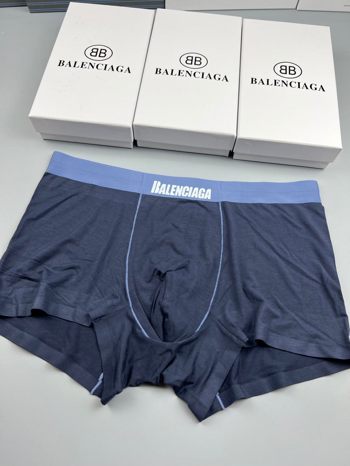 Balenciaga Contrast Logo Waistbands Men's Boxer Briefs - 3-Piece Box