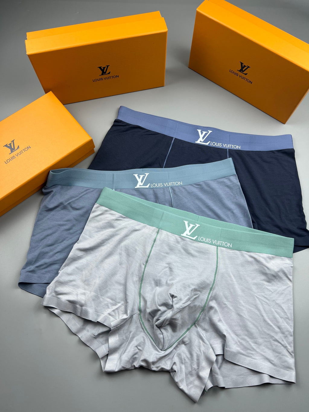 Louis Vuitton Contrast Logo Waistbands Men's Boxer Briefs - 3-Piece Box