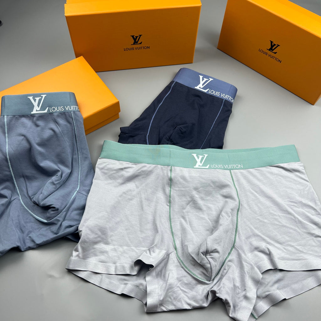 Louis Vuitton Contrast Logo Waistbands Men's Boxer Briefs - 3-Piece Box