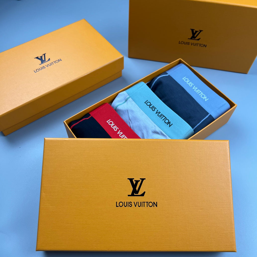 Louis Vuitton Broad Logo Waistbands Men's Boxer Briefs - 3-Piece Box