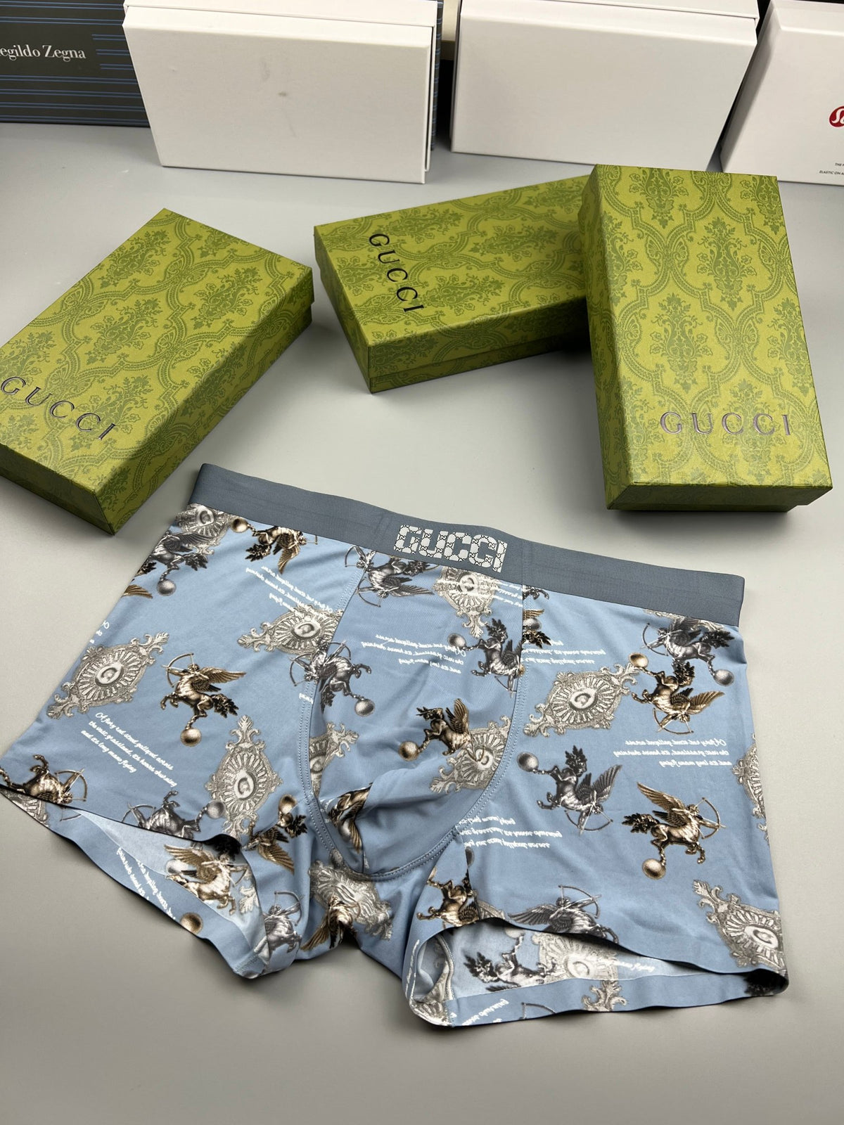 Gucci All-Over Geometric Patterns Men's Boxer Briefs - 3-Piece Box