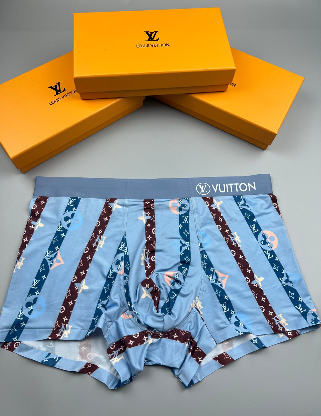 Louis Vuitton All-Over Monogram-Style Prints Men's Boxer Briefs - 3-Piece Box