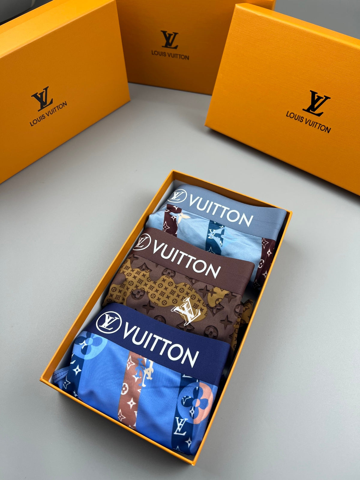 Louis Vuitton Visible Colour, Waistband And Emblem Details Men's Boxer Briefs - 3-Piece Box