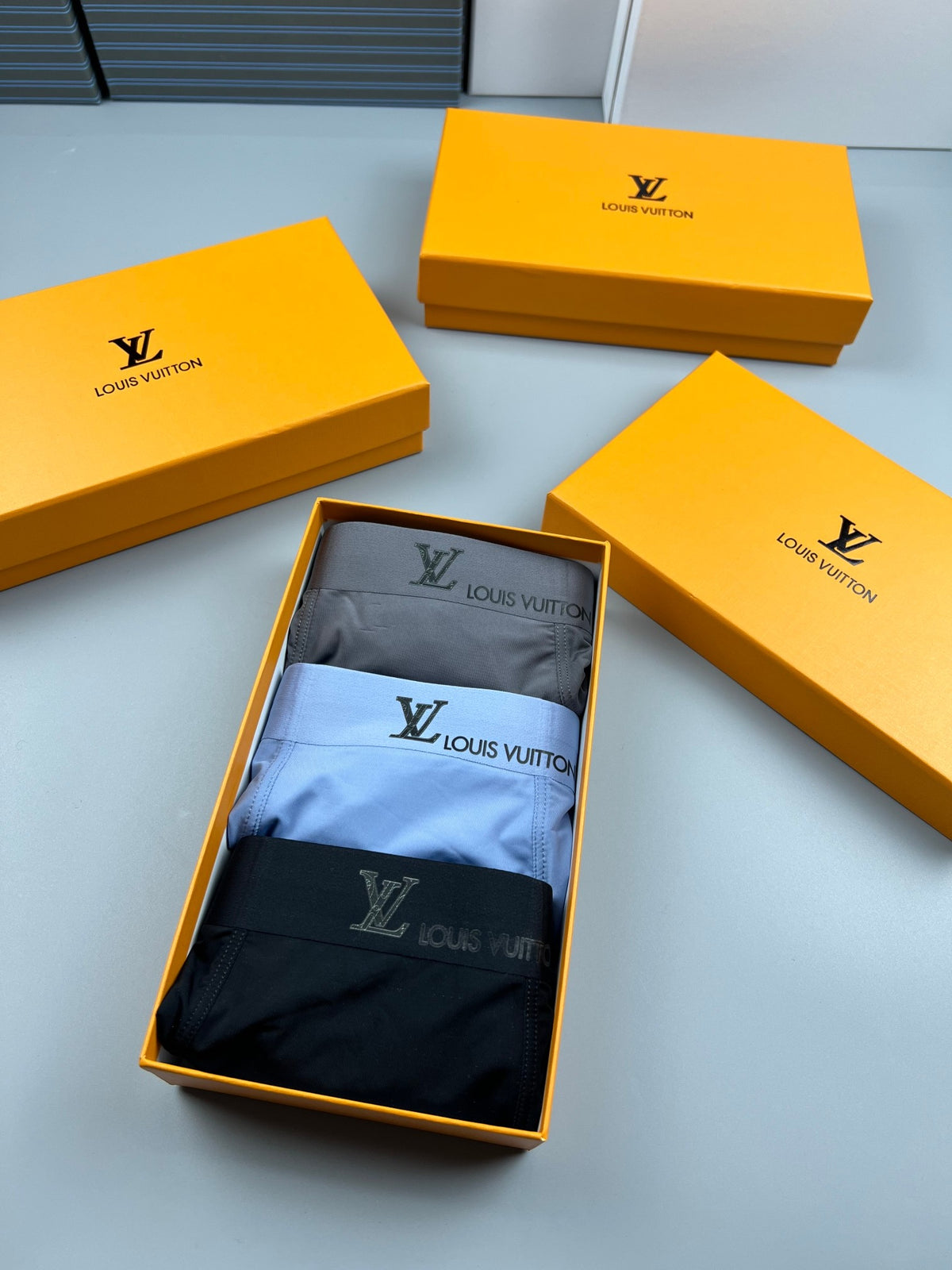 Louis Vuitton Clean Logo Waistbands Men's Boxer Briefs - 3-Piece Box