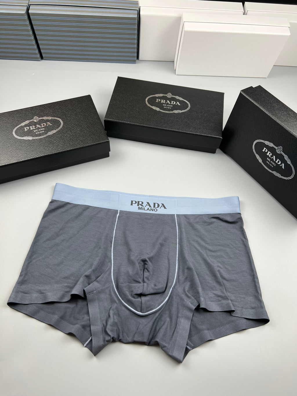 Prada Modal Visible Colour, Waistband And Emblem Details Men's Boxer Briefs - 3-Piece Box