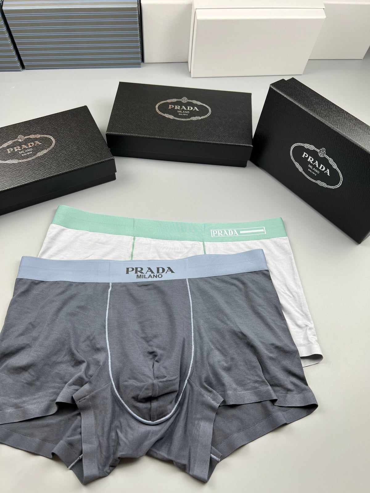Prada Small Triangle Details Men's Boxer Briefs - 3-Piece Box