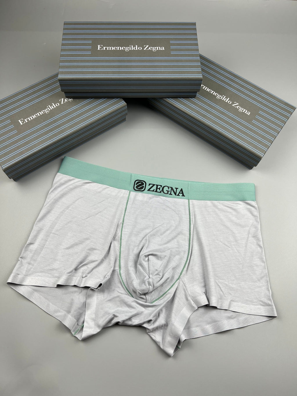 Zegna Modal Contrast Waistbands Men's Boxer Briefs - 3-Piece Box