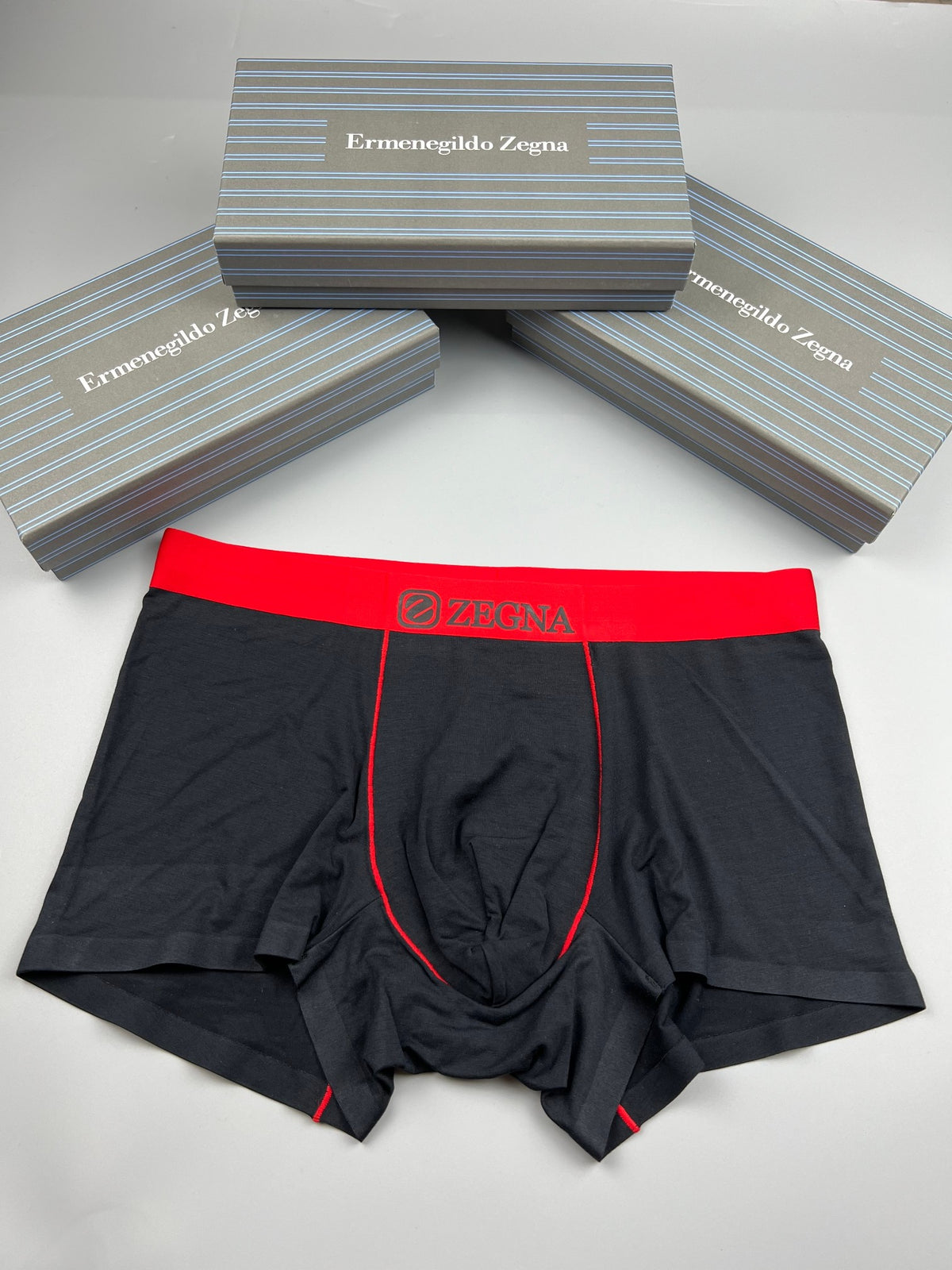 Zegna Modal Contrast Waistbands Men's Boxer Briefs - 3-Piece Box