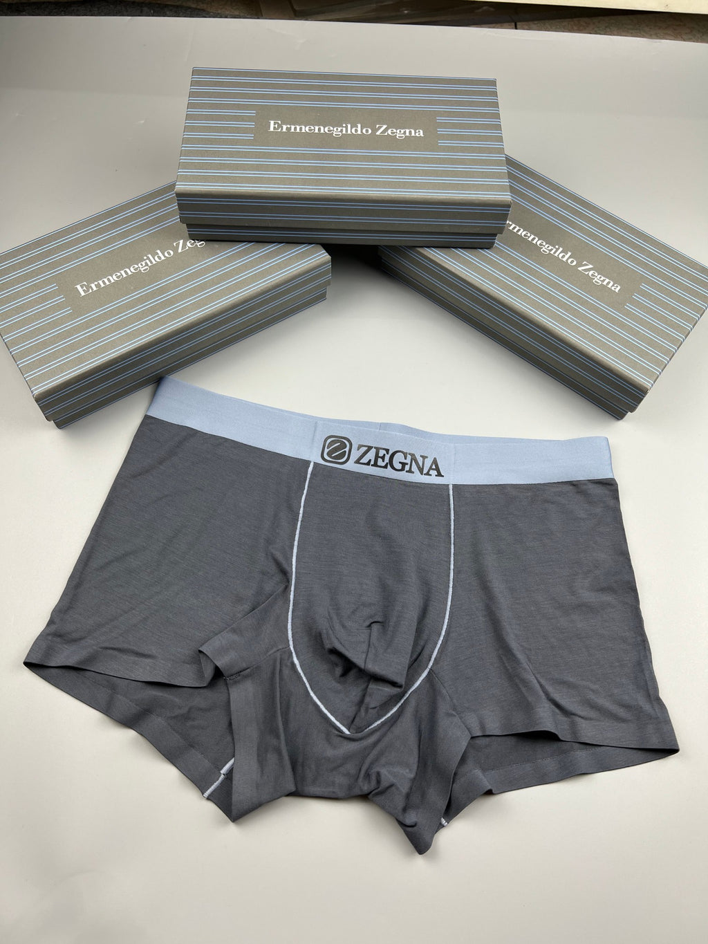 Zegna Modal Contrast Waistbands Men's Boxer Briefs - 3-Piece Box