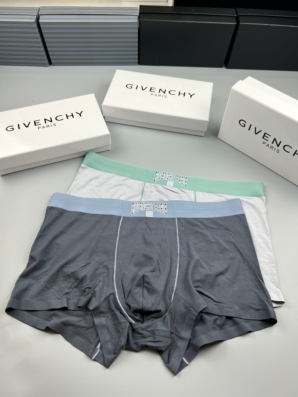 Givenchy Tonal Monogram-Style Waistbands Men's Boxer Briefs - 3-Piece Box
