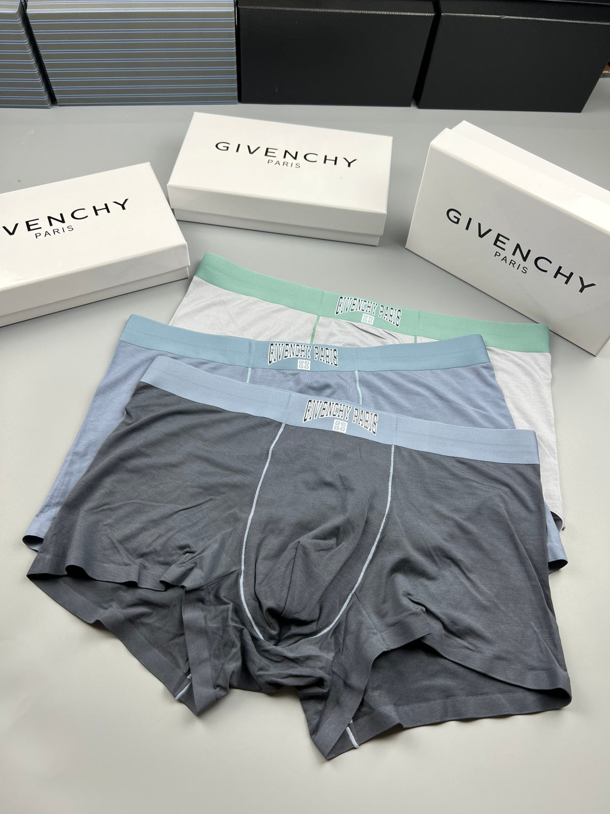 Givenchy Modal Tonal Waistbands Men's Boxer Briefs - 3-Piece Box