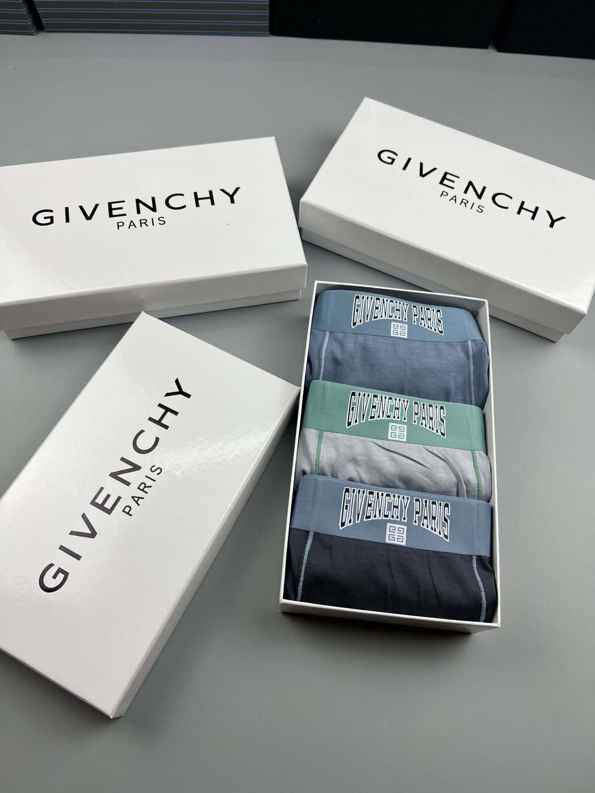 Givenchy Tonal Monogram-Style Waistbands Men's Boxer Briefs - 3-Piece Box