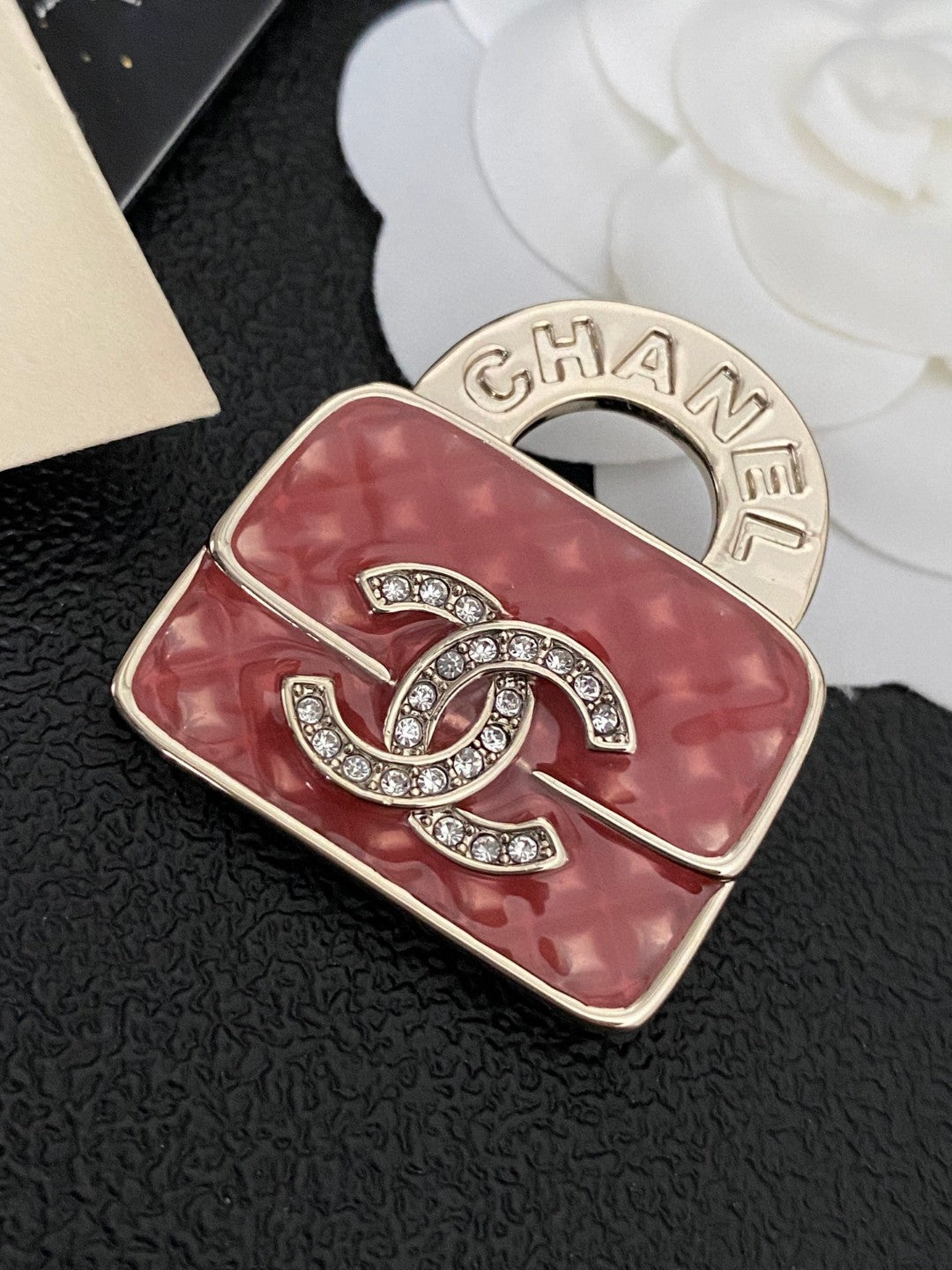 Signature Emblem Brooch in Polished Metal-Tone – Design 002 detail view