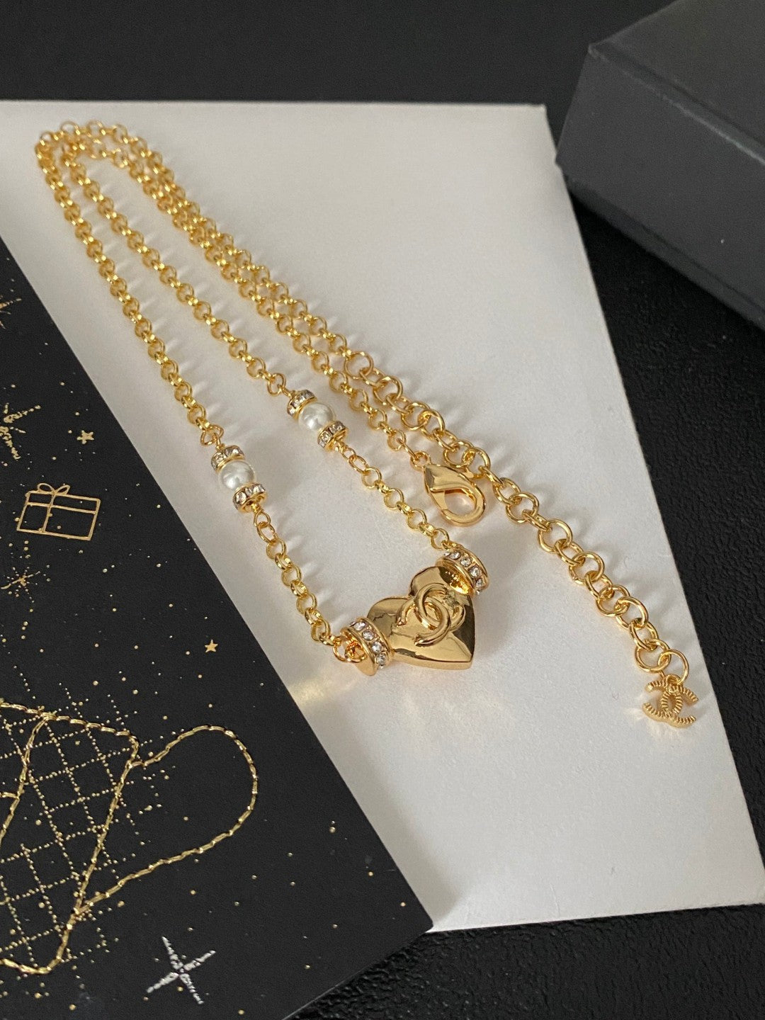 Letter Pendant Necklace in Polished Metal-Tone – Design 010 styled product view