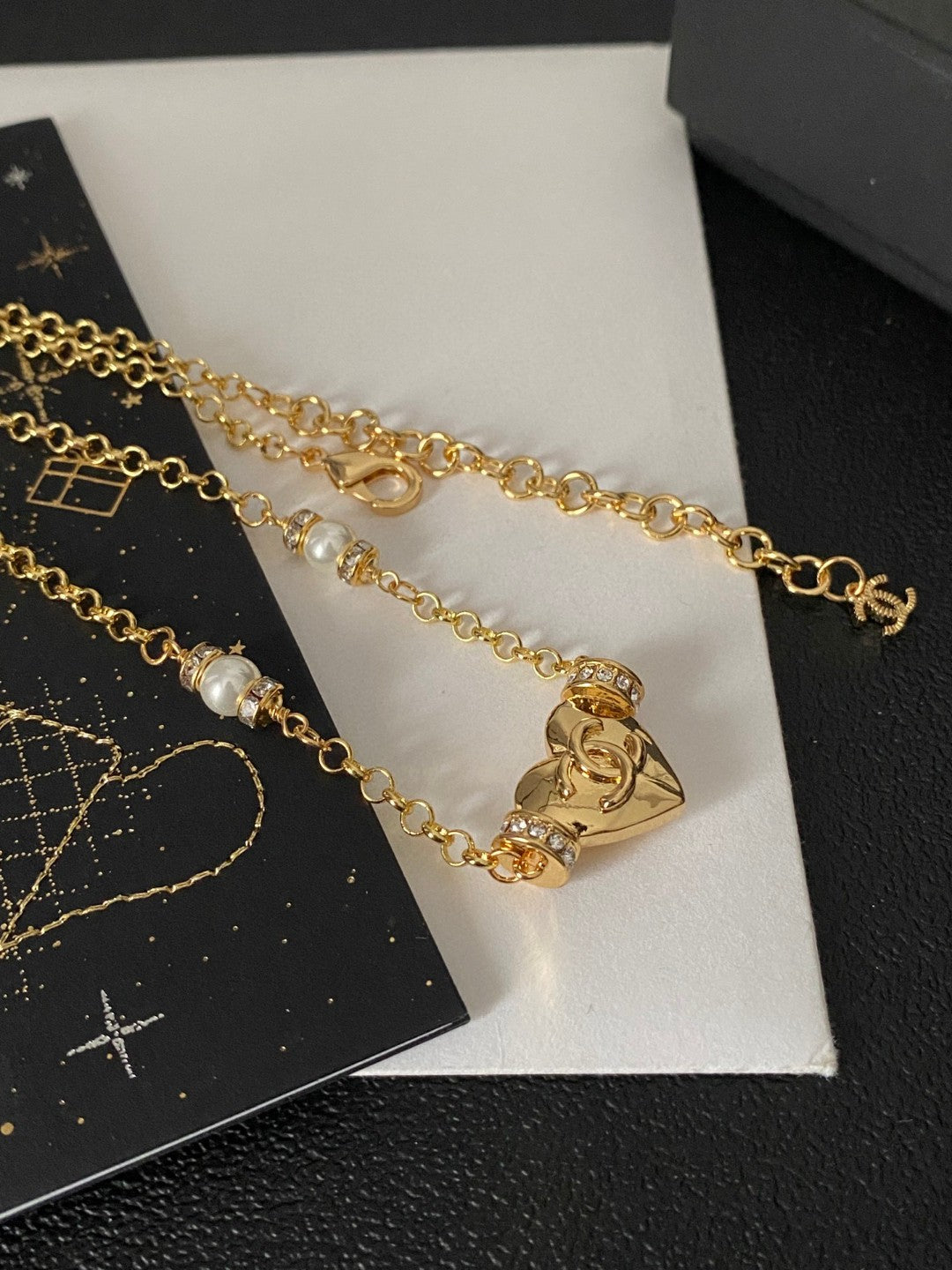 Letter Pendant Necklace in Polished Metal-Tone – Design 010 side detail