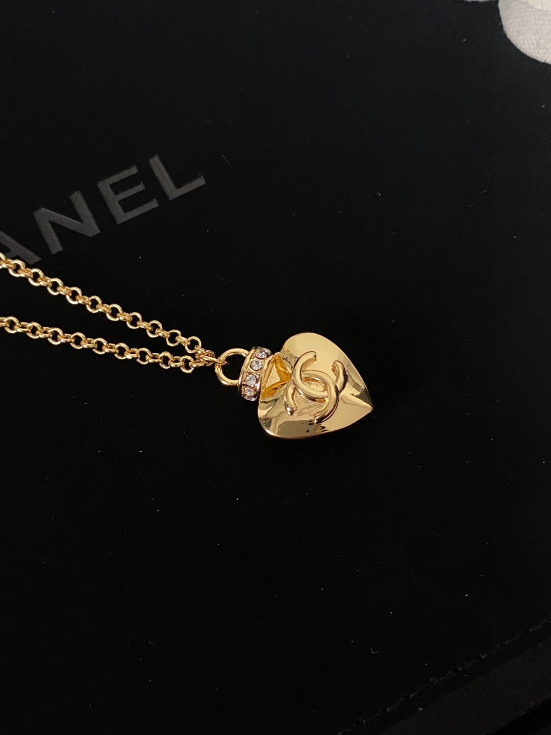 Letter Pendant Necklace in Polished Metal-Tone – Design 009 main product view