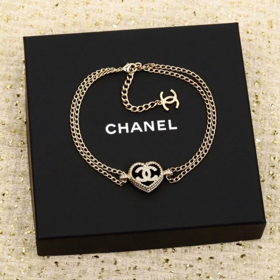 Letter Pendant Necklace in Polished Metal-Tone – Design 008 main product view
