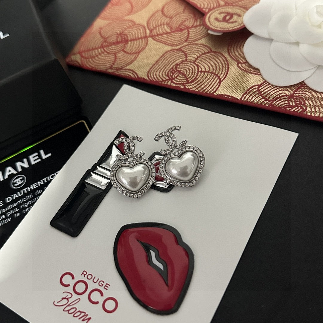 Signature Emblem Stud Earrings in Polished Metal-Tone – Design 013 side detail