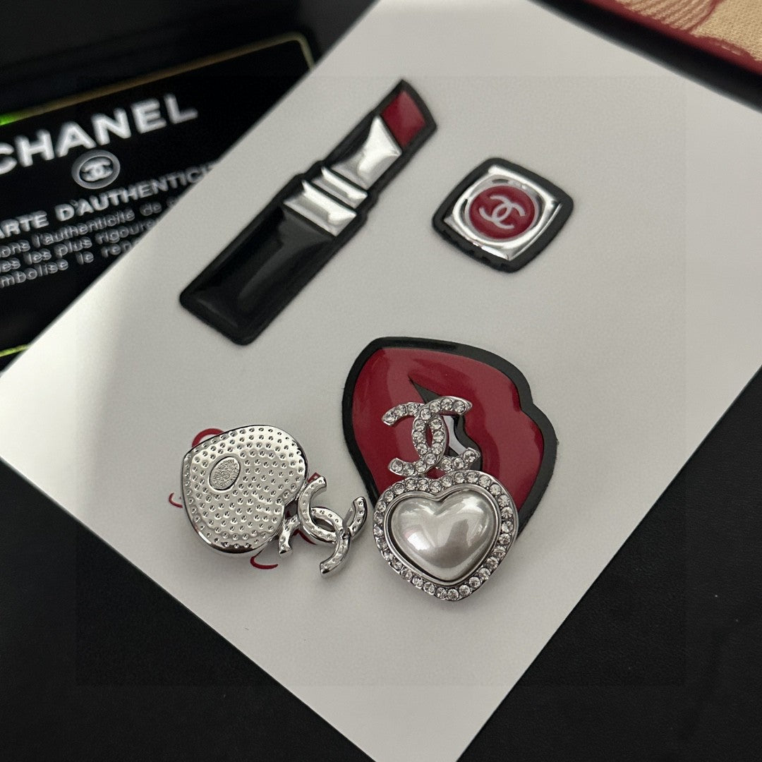 Signature Emblem Stud Earrings in Polished Metal-Tone – Design 013 close-up detail