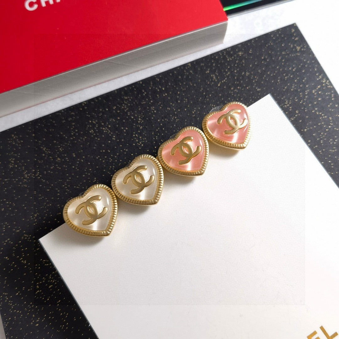 Letter Stud Earrings in Polished Metal-Tone – Design 003 main product view