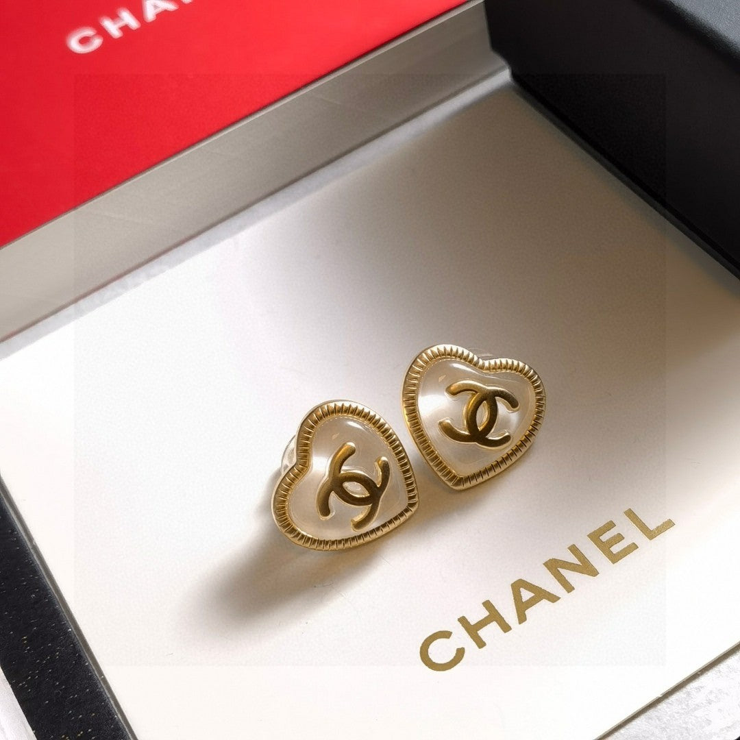 Letter Stud Earrings in Polished Metal-Tone – Design 003 styled product view
