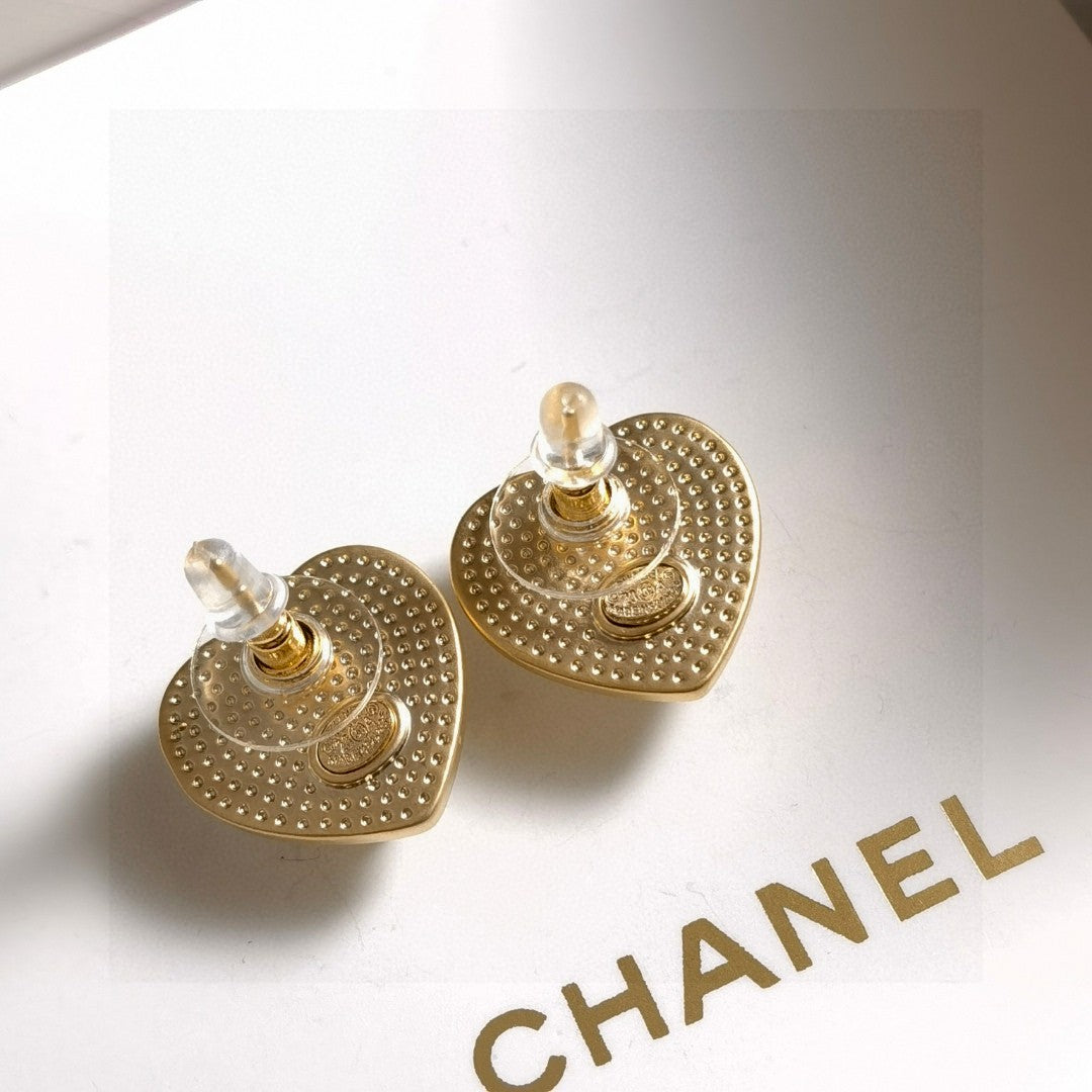 Letter Stud Earrings in Polished Metal-Tone – Design 003 detail view