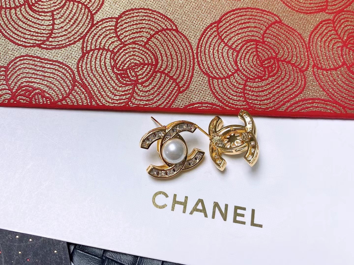 Letter Stud Earrings in Polished Metal-Tone – Design 002 side detail