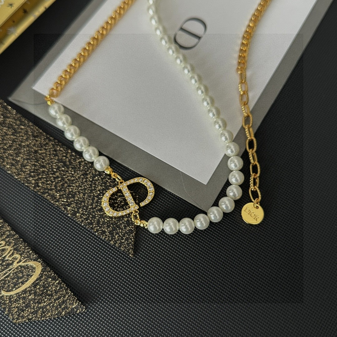 Sculptural Pendant Necklace in Polished Metal-Tone – Design 001 styled view