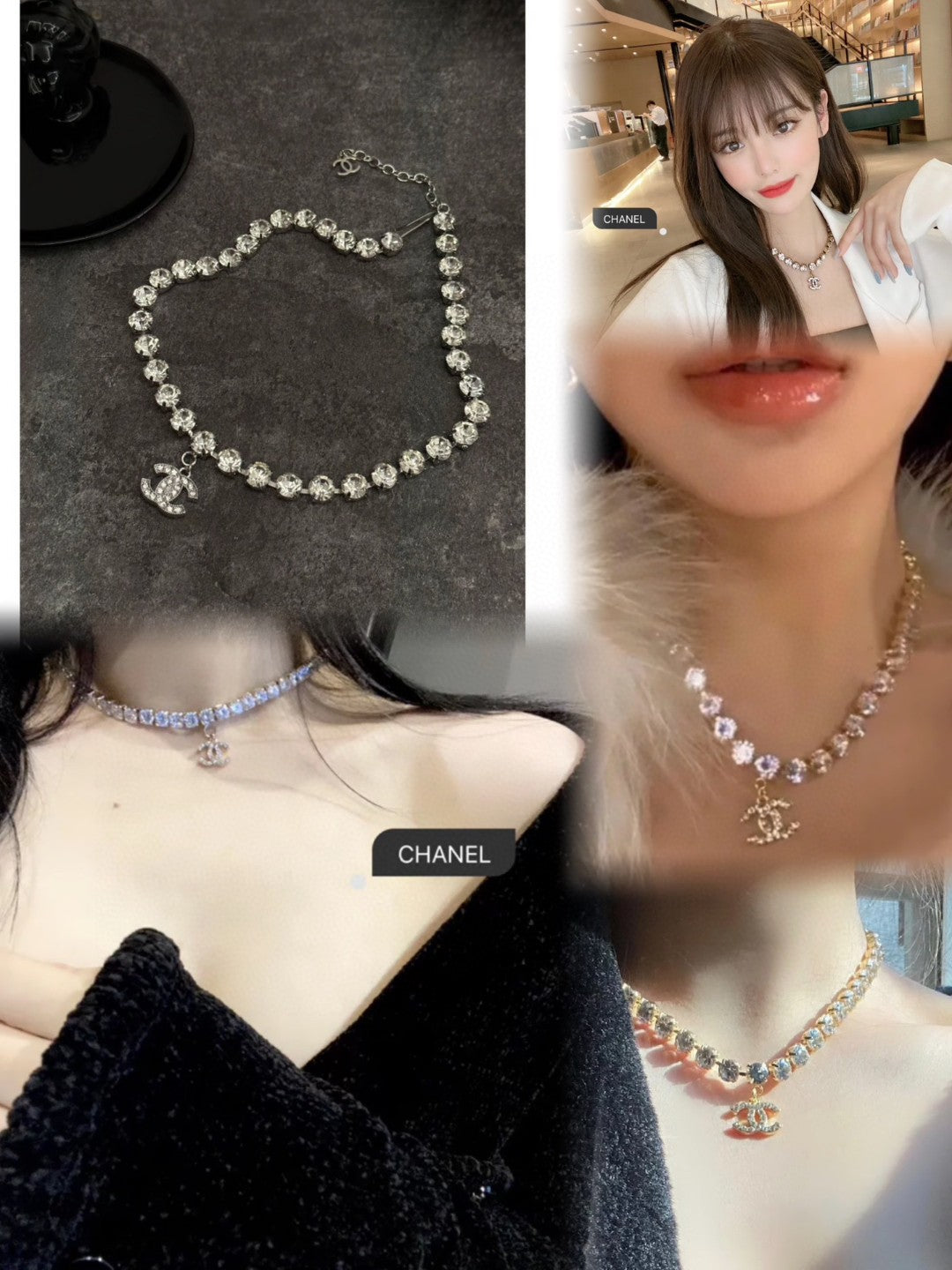 Signature Emblem Crystal-Accent Pendant Necklace – Design 005 close-up detail