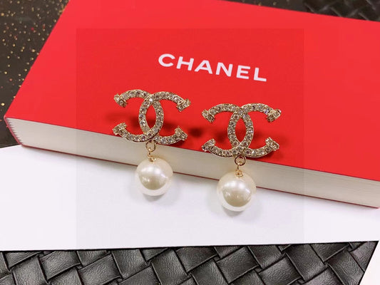 Letter Stud Earrings in Polished Metal-Tone – Design 020 main product view