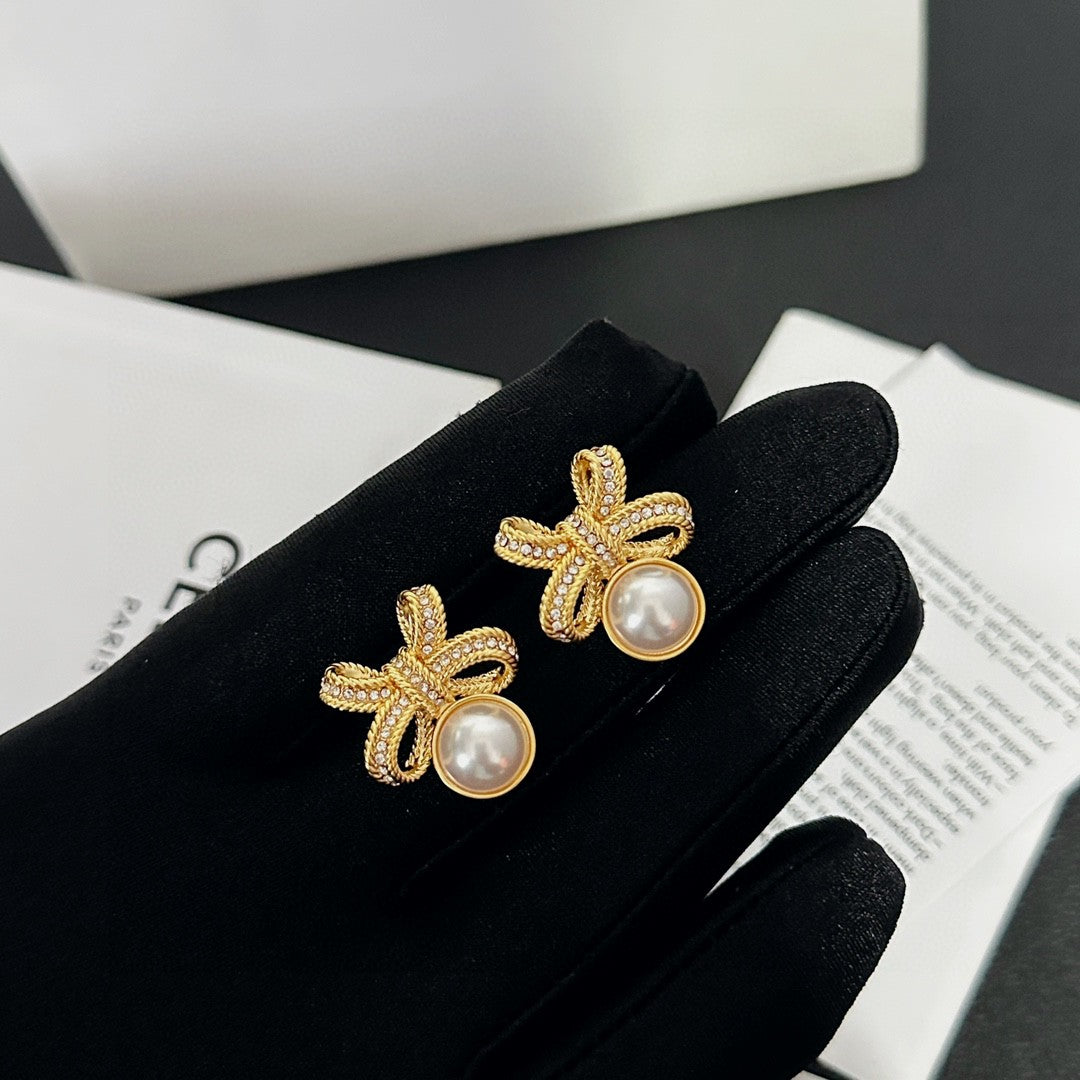 Signature Emblem Stud Earrings in Polished Metal-Tone – Design 04 main product view